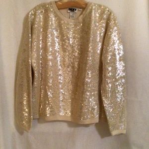 DKNY, all sequin 90s 100% cotton sweater size m